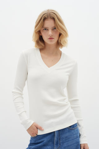 In Wear Dagna Long Sleeved T-Shirt, Whisper White