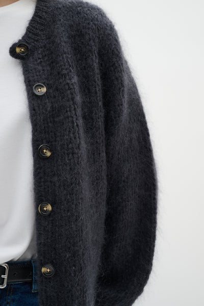 In Wear Jetra Cardigan, Dark Grey Melange