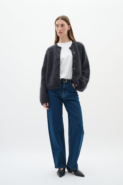In Wear Jetra Cardigan, Dark Grey Melange
