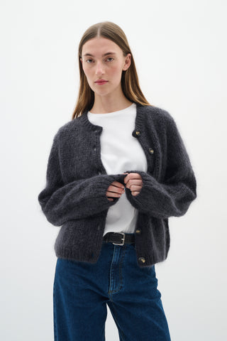 In Wear Jetra Cardigan, Dark Grey Melange