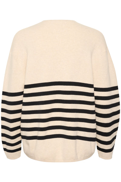 In Wear Kaylla Pullover, Haze Melange With Black Stripe