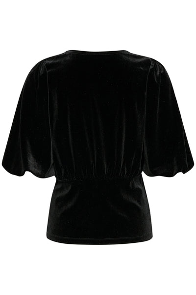 In Wear Brynn Velvet Top, Black