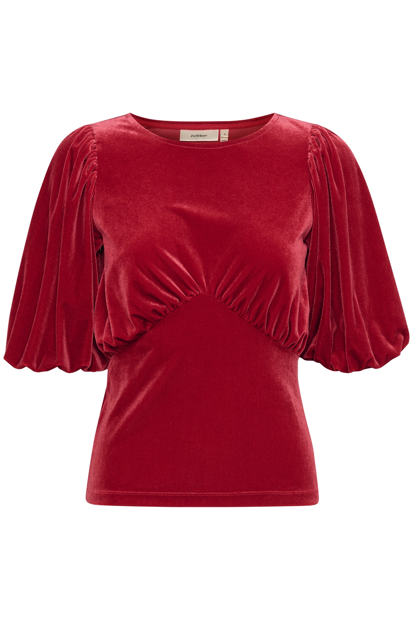 In Wear Brynn Velvet Top, True Red