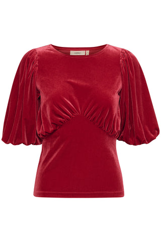 In Wear Brynn Velvet Top, True Red