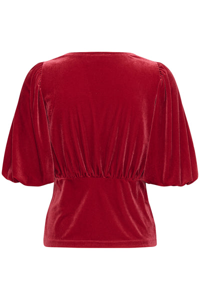 In Wear Brynn Velvet Top, True Red
