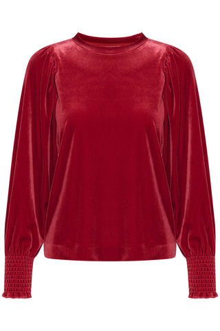 In Wear Oriella Velvet Top, True Red