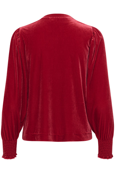 In Wear Oriella Velvet Top, True Red