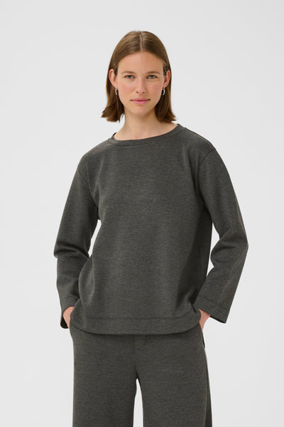 In Wear Gincent Crewneck, Dark Grey Melange