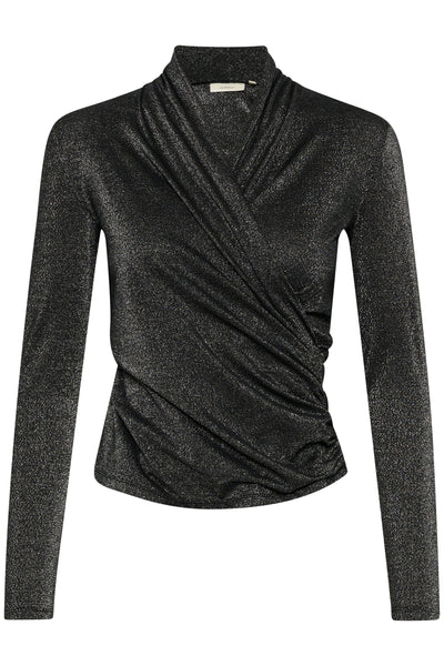 In Wear Beverly Wrap Blouse, Black