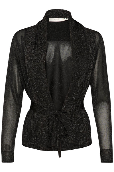 In Wear Thani Fine Knit Cardigan, Black Metallic