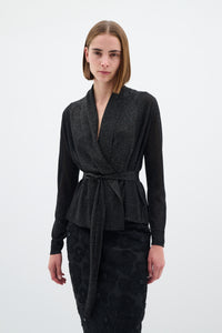 In Wear Thani Fine Knit Cardigan, Black Metallic