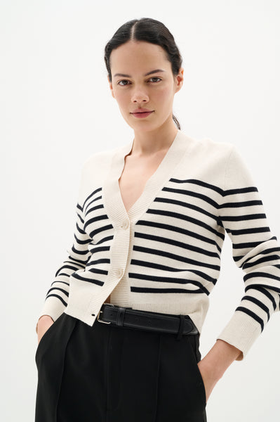 In Wear Wallis Cardigan, Black Stripe
