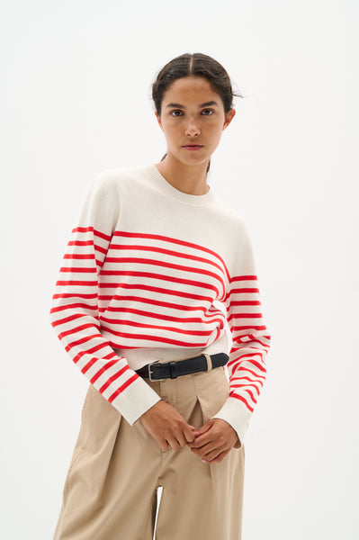 In Wear Wallis Long Sleeved Knitwear, Red Stripe