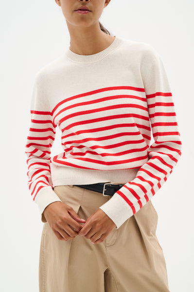 In Wear Wallis Long Sleeved Knitwear, Red Stripe