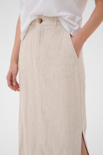 In Wear Rimone Linen Blend Skirt, Ecru