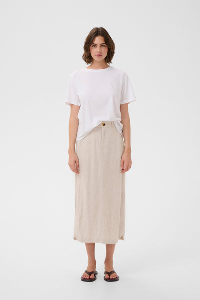 In Wear Rimone Linen Blend Skirt, Ecru