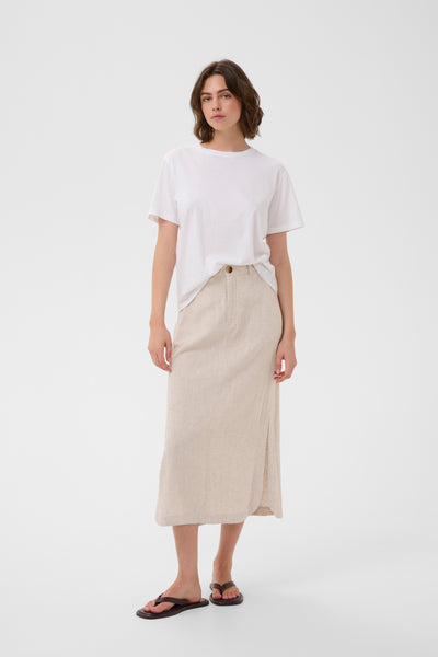 In Wear Rimone Linen Blend Skirt, Ecru