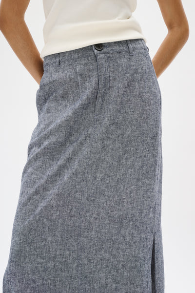 In Wear Rimone Skirt, Blue Melange