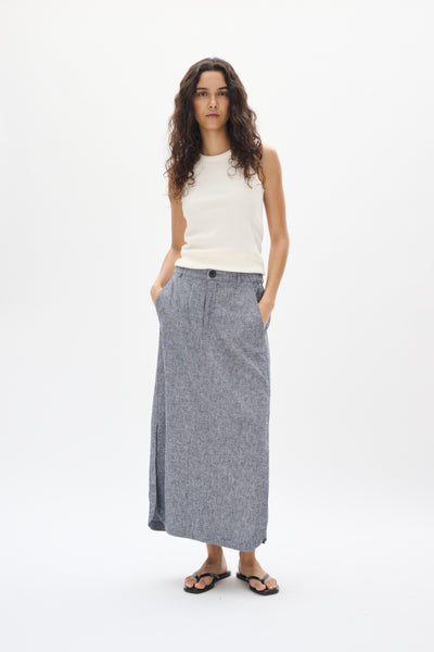 In Wear Rimone Skirt, Blue Melange