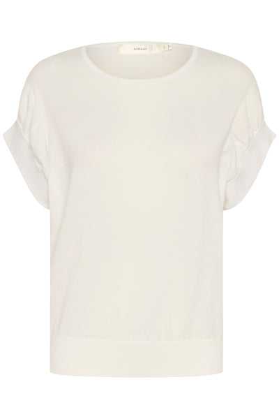 In Wear Yas Round Neck Knitted Top, Pure White