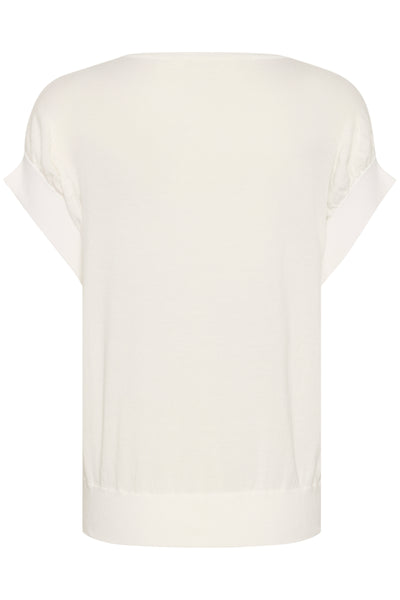 In Wear Yas Round Neck Knitted Top, Pure White