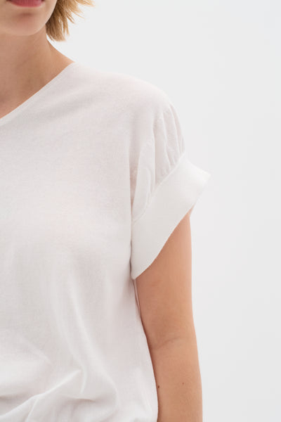 In Wear Yas Round Neck Knitted Top, Pure White