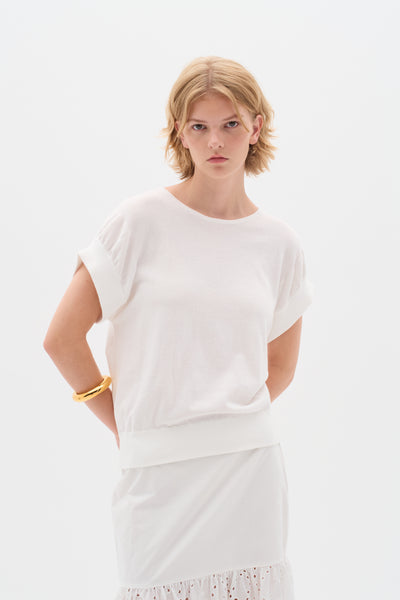 In Wear Yas Round Neck Knitted Top, Pure White