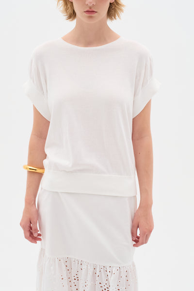 In Wear Yas Round Neck Knitted Top, Pure White