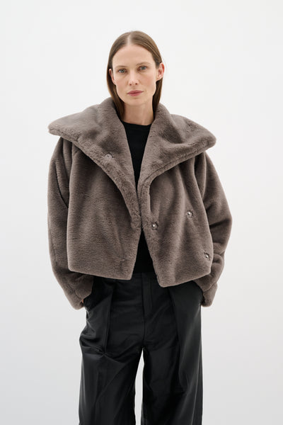 In Wear Yobo Teddy Jacket, Sandy Grey