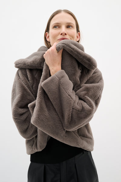 In Wear Yobo Teddy Jacket, Sandy Grey