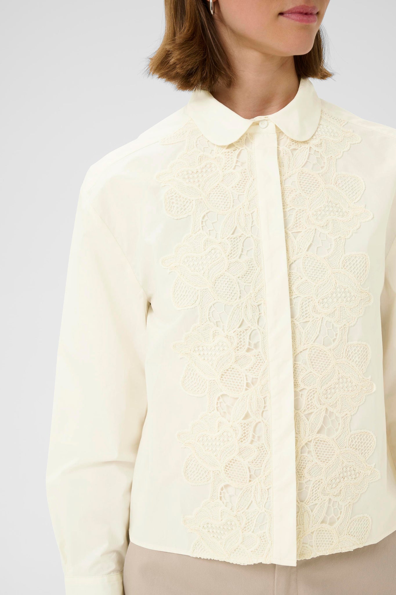 In Wear Aimee Cropped Shirt, Whisper White