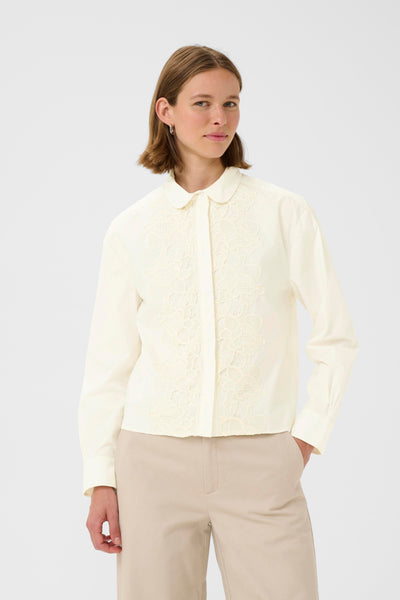 In Wear Aimee Cropped Shirt, Whisper White