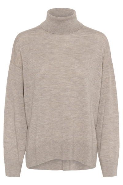 In Wear Gito Turtleneck Pullover, Sandy Grey Melange