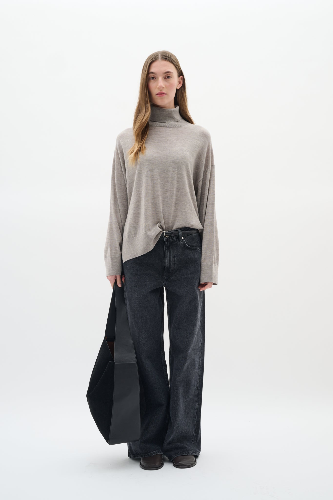 In Wear Gito Turtleneck Pullover, Sandy Grey Melange