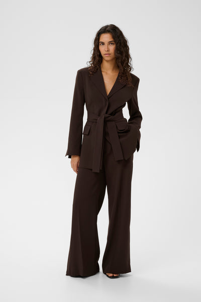 In Wear Briez SlitTrousers, Coffee Bean - Flax In Bloom