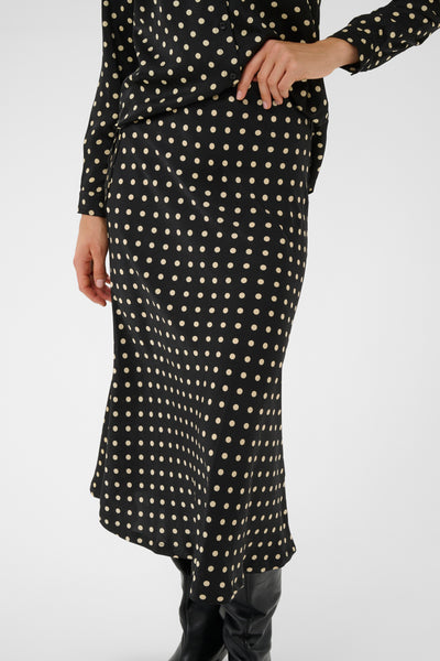 In Wear Zeema Skirt, Black/Cream Dot