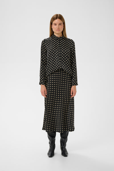 In Wear Zeema Skirt, Black/Cream Dot