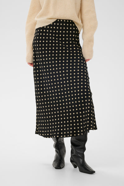 In Wear Zeema Skirt, Black/Cream Dot