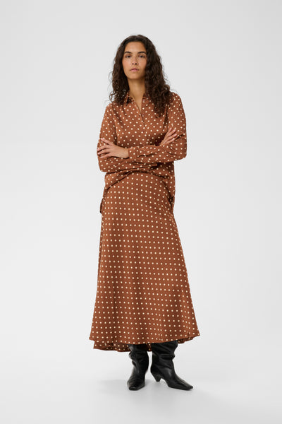 In Wear Zoll Skirt, Spicy Brown/Cream Dot
