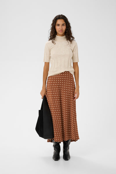 In Wear Zoll Skirt, Spicy Brown/Cream Dot