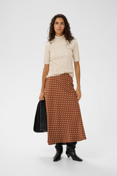 In Wear Zoll Skirt, Spicy Brown/Cream Dot
