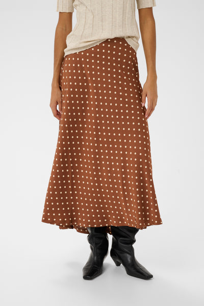 In Wear Zoll Skirt, Spicy Brown/Cream Dot