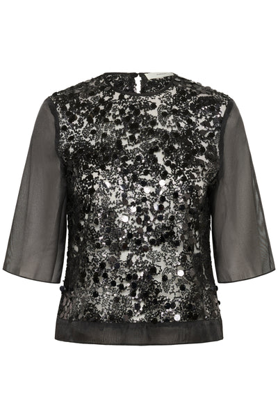In Wear Davina Sequined Blouse, Black