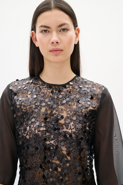 In Wear Davina Sequined Blouse, Black
