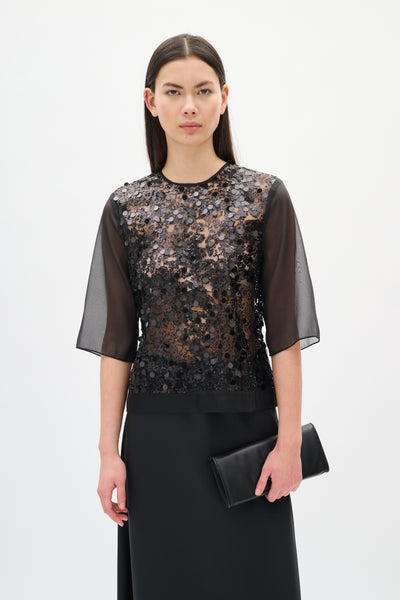 In Wear Davina Sequined Blouse, Black
