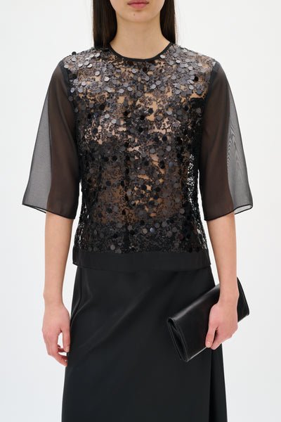 In Wear Davina Sequined Blouse, Black