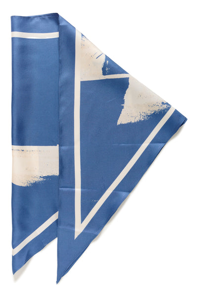 In Wear Rafiq Triangle Silk Scarf, Blue Wall Paint