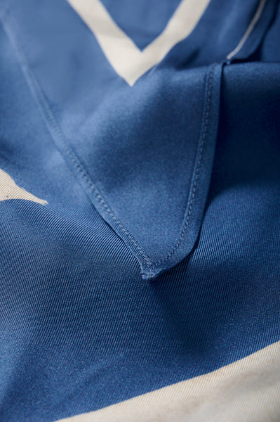 In Wear Rafiq Triangle Silk Scarf, Blue Wall Paint