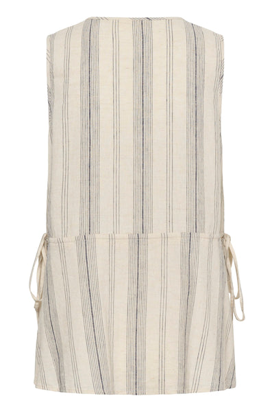 In Wear Rowan Linen Drawstring Top, Stripe