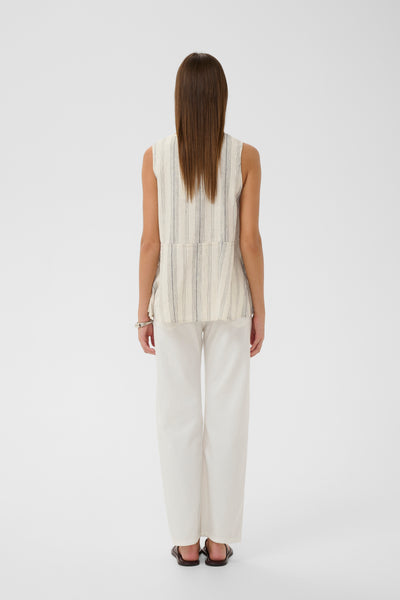 In Wear Rowan Linen Drawstring Top, Stripe